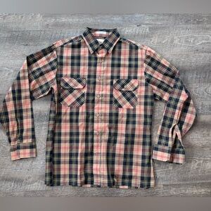 Vintage 80’s Kingsport Plaid Button Up - Medium